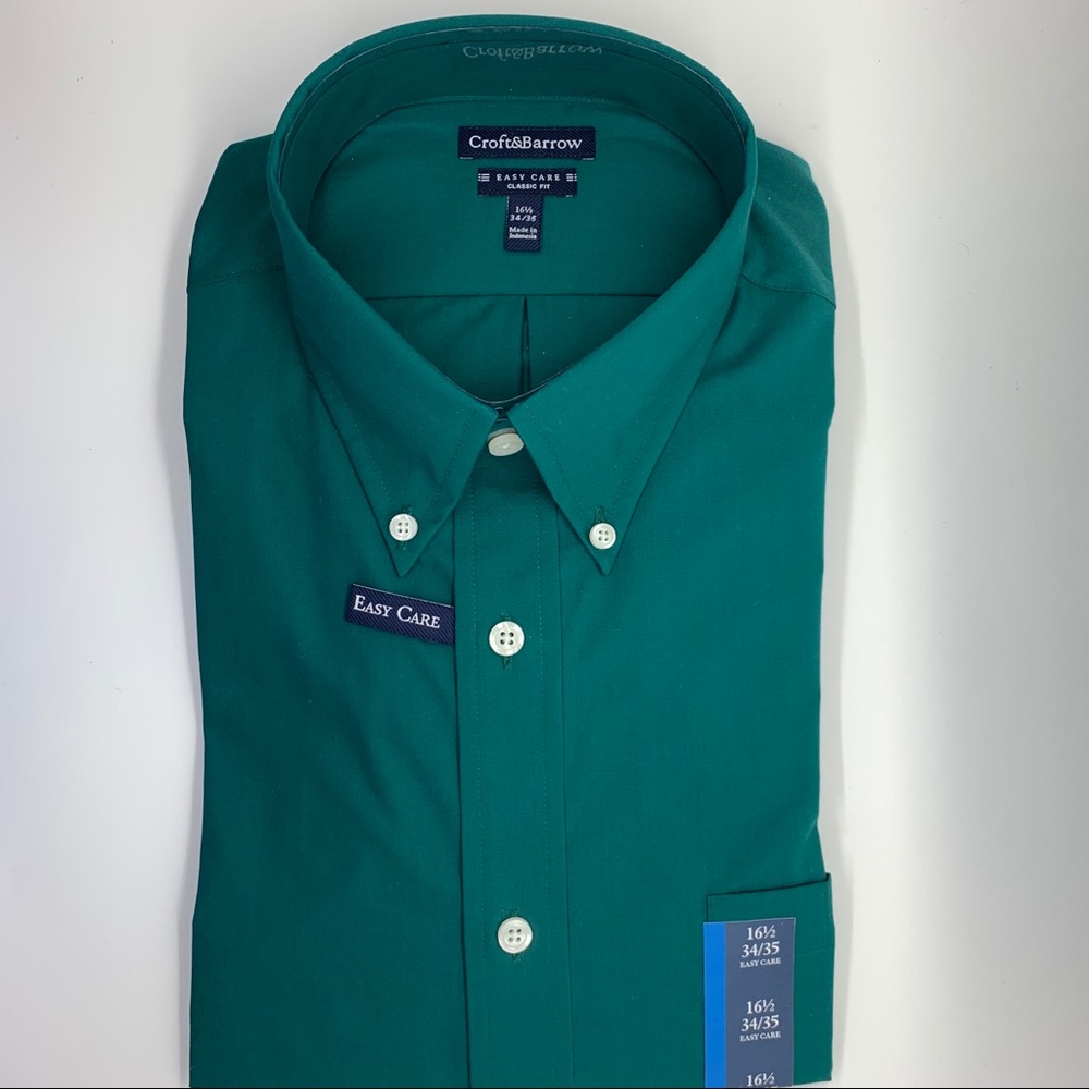 Croft & Barrow Green Easy Care Classic Dress Shirt